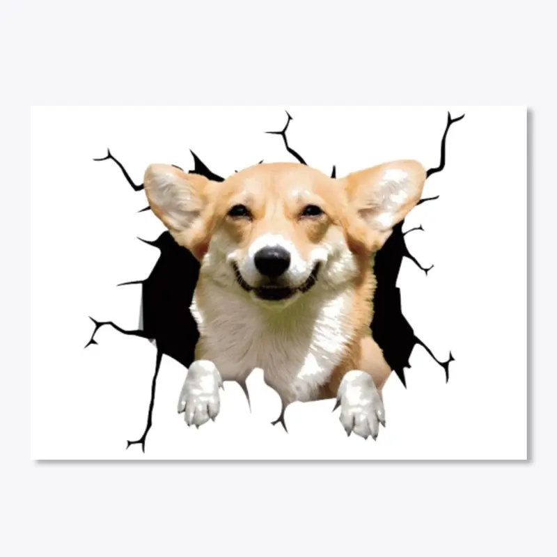 Corgis dog fanny sticker 